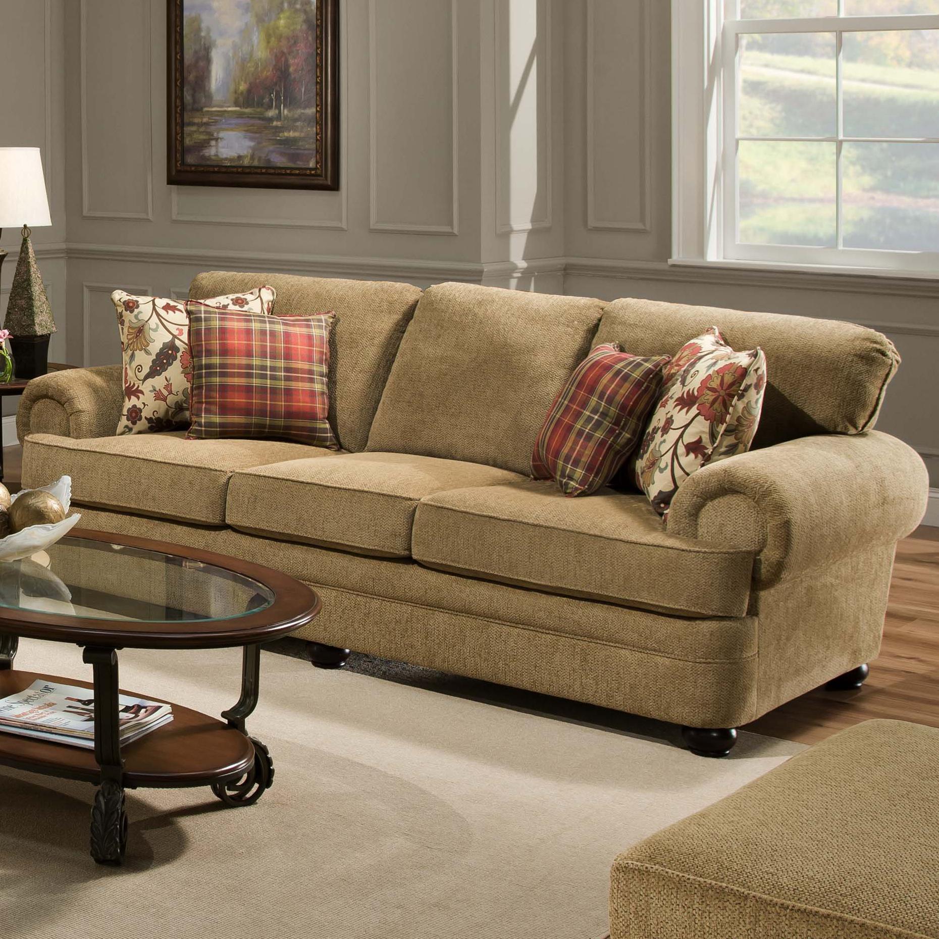 United Furniture Industries 7530 Traditional Three Seat Sofa with